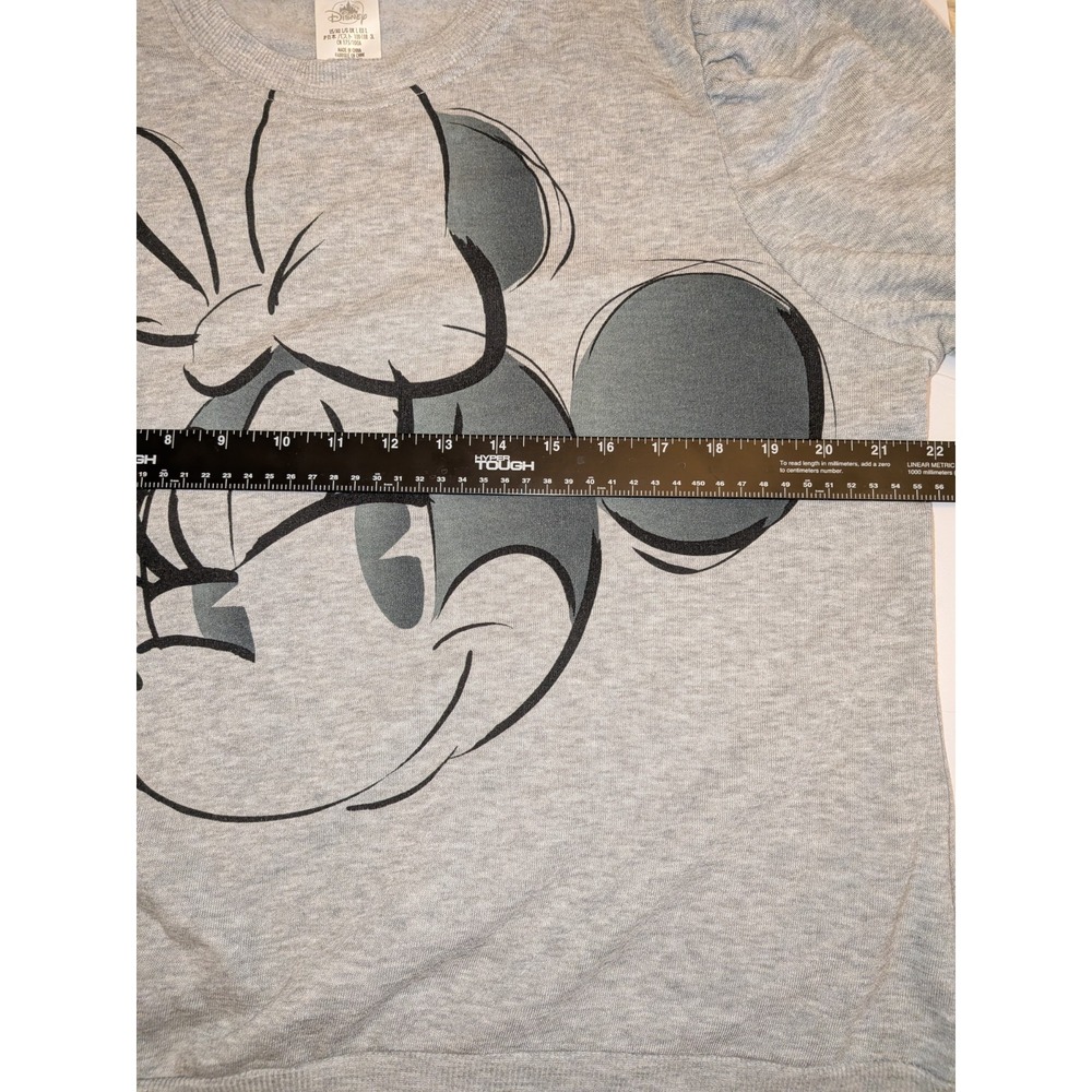 Disney Minnie Mouse Womens gray Puff Sleeve Summer Sweatshirt Size Large NWT - Picture 6 of 7